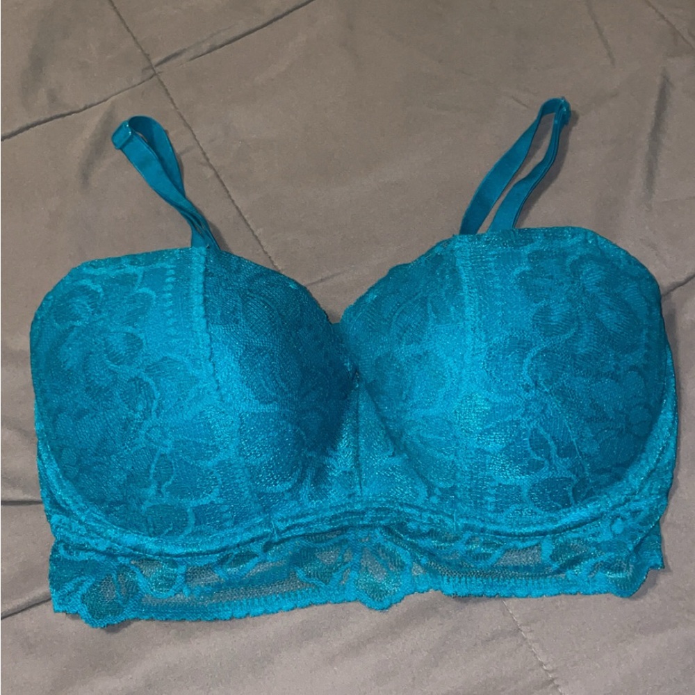 PINK Victoria's Secret Turquoise Lace Bra